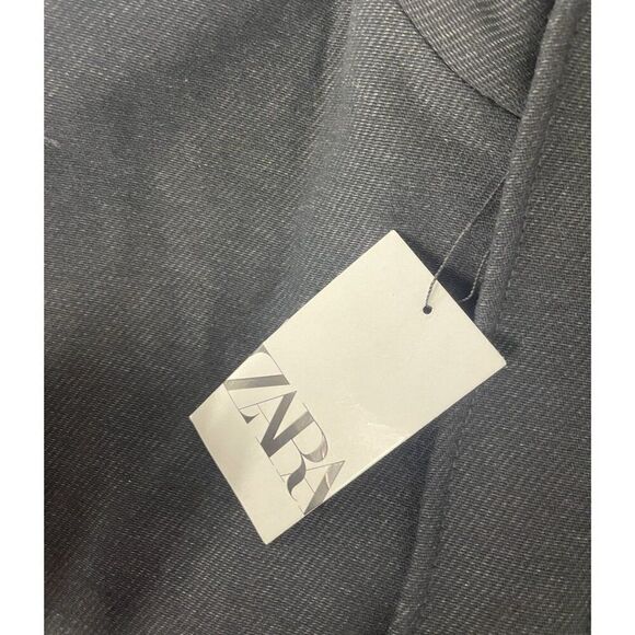 Zara Mens Overcoat Coat Mid length Medium M Gray Removeable Collar 6494/602 NWT - Picture 7 of 15